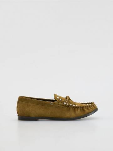 Reserved - LADIES` LOAFER SHOES - бежевий - 211FF-80X Reserved - LADIES` LOAFER SHOES - бежевий - 211FF-80X