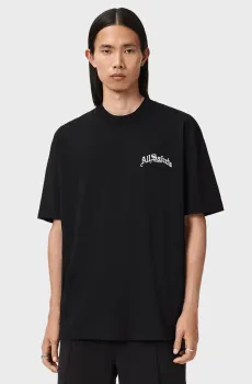 Мужская черная футболка DESCENT Черный L AllSaints M044PD