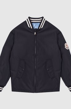 Детская синяя двухсторонняя пуховая куртка-бомбер Cemal