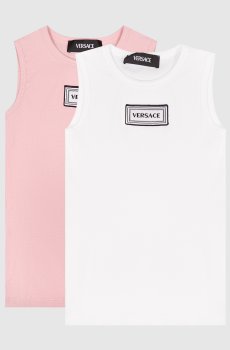 Детский набор майок в рубчик с логотипом