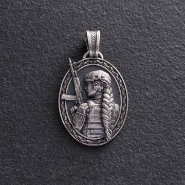 Серебряный кулон "Українська захисниця" 1454 Серебряный кулон "Українська захисниця" 1454