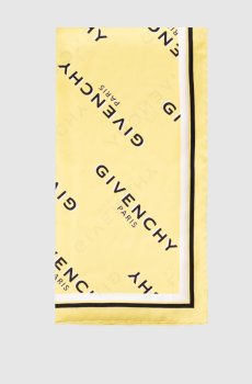 Зеленый платок из шелка в принт логотипа