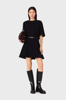 Женское темно-синее твидовое платье 2в1 Синий 34 MAJE MFPRO04381_Navy