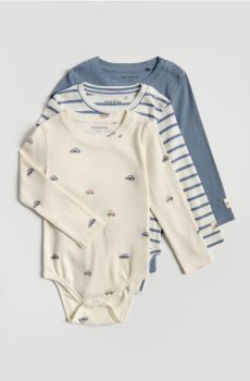 Reserved - Бавовняні боді, 3 шт. - синій - 258HV-55X