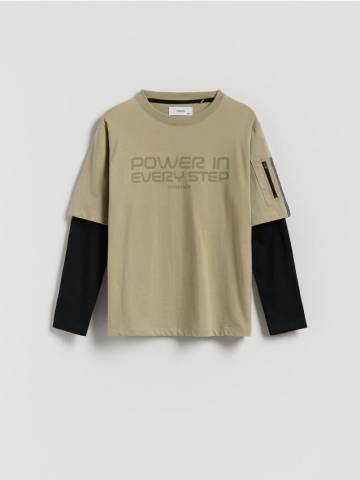 Reserved - Лонгслів oversize - світло-оливковий - 029FI-81X Reserved - Лонгслів oversize - світло-оливковий - 029FI-81X