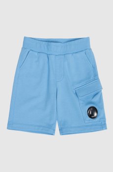 Детские голубые шорты с патчем логотипа