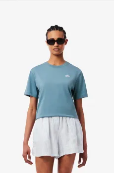 Женская голубая футболка Голубой 40 Lacoste TF9596HD9