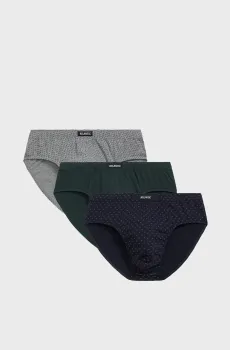 Мужские брифы с узором (3 шт) Разноцветный M Atlantic 3MP-179