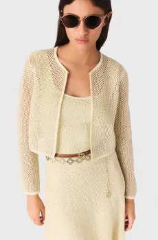 Женский желтый кардиган Желтый 38 MAJE MFPCA00691_Pale Yellow