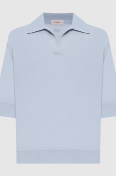 Голубое поло из шерсти