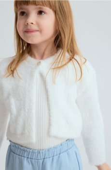 Reserved - Пухнастий джемпер - білий - 766IE-00X