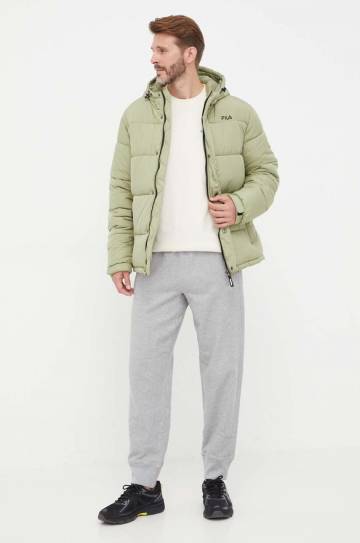 Хлопковая футболка Fila цвет бежевый однотонный Хлопковая футболка Fila цвет бежевый однотонный