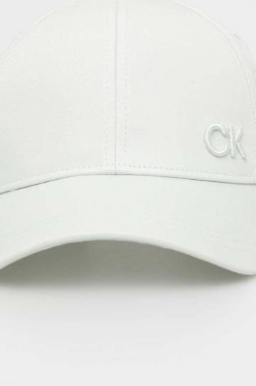 Хлопковая кепка Calvin Klein цвет зелёный с аппликацией K60K612000 Хлопковая кепка Calvin Klein цвет зелёный с аппликацией K60K612000