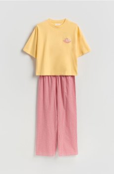 Reserved - Бавовняний піжамний комплект - червоний - 097HQ-33X
