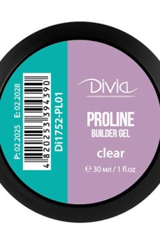 Гель для наращивания ногтей Divia ProLine Builder Gel PL01 Clear, 30 мл