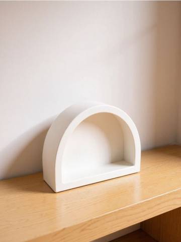 Полукругла настінна полиця - білий