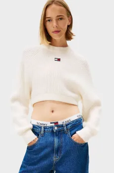 Женский белый джемпер BADGE Белый XS Tommy Jeans DW0DW21677