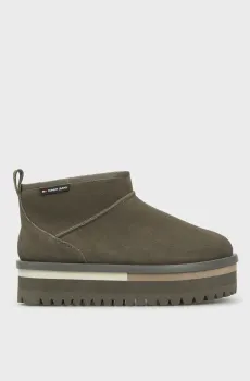 Женские серые замшевые угги TJW SUEDE FLATFORM  BOOT Серый 38 Tommy Jeans EN0EN02599