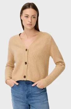 Женский бежевый шерстяной кардиган Бежевый M Camel Active 309556-6K73-12