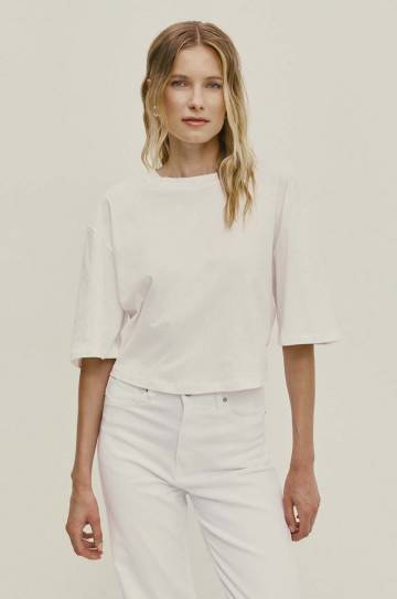Хлопковая футболка Answear Lab женский цвет белый Хлопковая футболка Answear Lab женский цвет белый