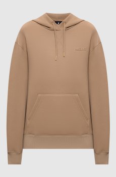 Бежевое худи Krystiana с фактурным логотипом