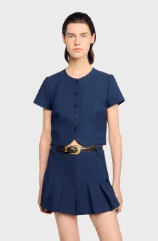 Женский темно-синий топ Синий XS Sandro SFPTO00832_Navy Blue