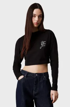 Женский черный лонгслив SCRIPT INSTITUTIONAL LS TEE Черный S Calvin Klein Jeans J20J224991