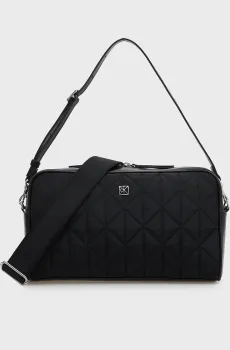 Женская черная сумка QUILTED NYLON 2X STRAP LG Черный ONESIZE Calvin Klein LV04F3649G