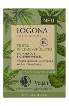 Уценка! Твердый кондиционер Logona Solid Care Conditioner для всех типов волос, с коноплей и крапивой, 60 г