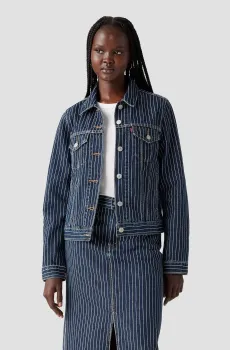 Женская темно-синяя джинсовая куртка в полоску Синий S Levi’s® 29945;0198