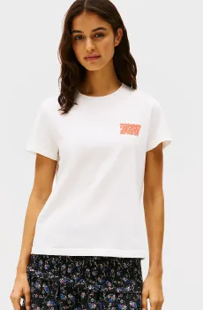 Женская белая футболка TJW REG TJ BUBBLE TEE Белый XS Tommy Jeans DW0DW21338