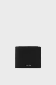 Мужской черный кожаный кошелек EMBOSS Черный ONESIZE Calvin Klein LV04D1138G