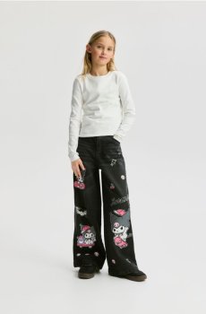 Reserved - Джинси super wide leg Kuromi - сірий - 306HN-90J