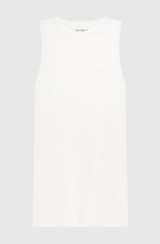 Белый топ Amya в рубчике с кашемиром