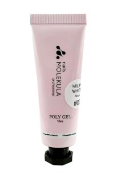 Полигель для ногтей Nails Molekula Professional Poly Gel 00 Milky White, 15 мл