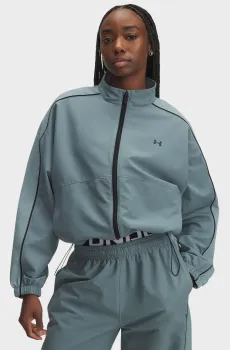 Женская голубая ветровка UA Rival Swoven Jacket Голубой XL Under Armour 6003715-587