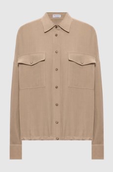Бежевая куртка с льном