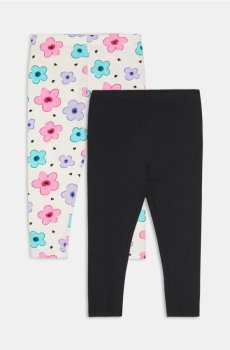 Набір з 2 бавовняних легінсів - кремовий