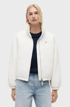 Женская белая куртка PADDED HIGH NECK JACKET Белый L Tommy Jeans DW0DW22908