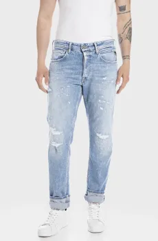 Мужские голубые джинсы Голубой 32-32 Replay MA972Q.000.773 666