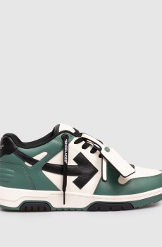 Зеленые кожаные кроссовки Out Of Office