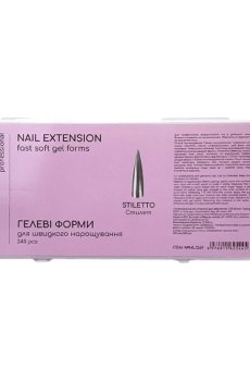 Гелевые типсы для наращивания ногтей Nails Molekula Professional Nail Extension Fast Soft Gel Forms Stiletto, 240 шт