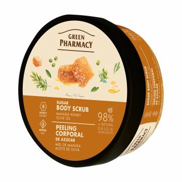 Сахарный скраб для тела Green Pharmacy Sugar Body Scrub Мед манука и оливковое масло, 200 мл Сахарный скраб для тела Green Pharmacy Sugar Body Scrub Мед манука и оливковое масло, 200 мл
