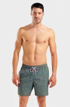 Мужские зеленые плавательные шорты с узором WATER PRINTS BEACH BOXER AO Зеленый M Arena 007153-651