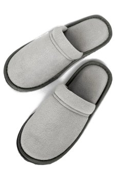 Женские домашние тапочки Twins закрытые, флис, серые, размер 38-39 (25 см)