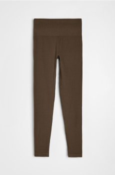 Ребристі легінси - коричневий