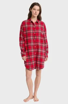 Женская красная ночная рубашка в клетку PALMYRE Красный L Etam 6556181