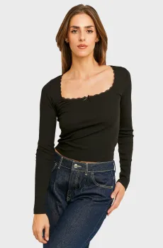 Женский черный лонгслив Черный M Tally Weijl STSCOEVELINA