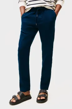 Мужские темно-синие льняные брюки HARLEM SORONA Синий 33-32 Tommy Hilfiger MW0MW38801
