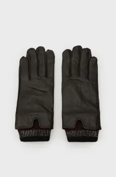 Мужские черные кожаные перчатки TH CORP MIXED MATERIAL GLOVES Черный L-XL Tommy Hilfiger AM0AM12830